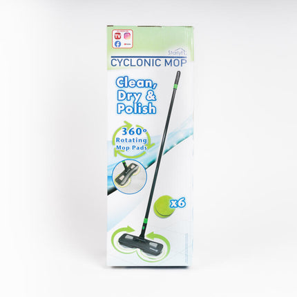 Mopa Giratoria Cyclonic Mop que limpia, seca y pule en un solo paso
