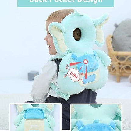 Almohadilla anticaida para bebe azul elefante