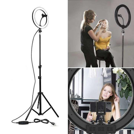 Trípode Aro Selfie: Iluminación Profesional y Estabilidad