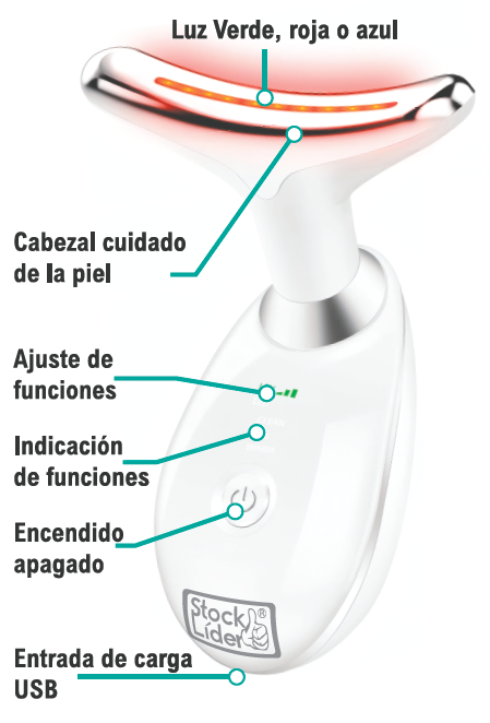 Masajeador facial Reafirmante LED: Belleza de Spa en tus Manos
